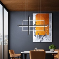 Luxurious chandelier - ceiling light - LED - minimalist rectangle design - 2 / 3 / 4 heads