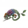 Trendy brooch with crystal chameleon / lizard