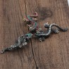 Vintage brooch with crystal lizard