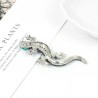 Navy crystal lizard - brooch