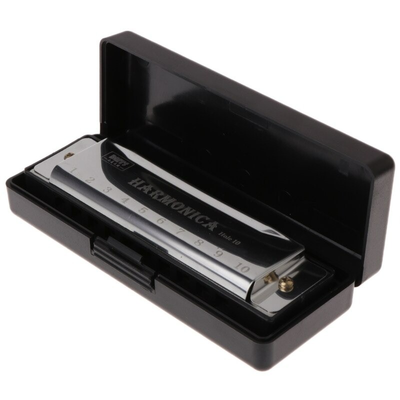 Harmonica - 10 holes - key C - musical instrument - with caseHarmonica