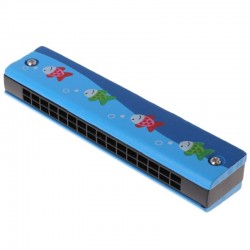 Wooden harmonica - double-row - 16 holes - cartoon designHarmonica