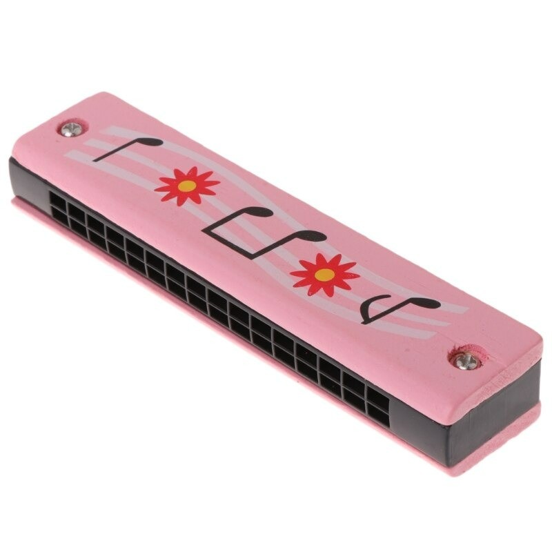 Wooden harmonica - double-row - 16 holes - cartoon designHarmonica