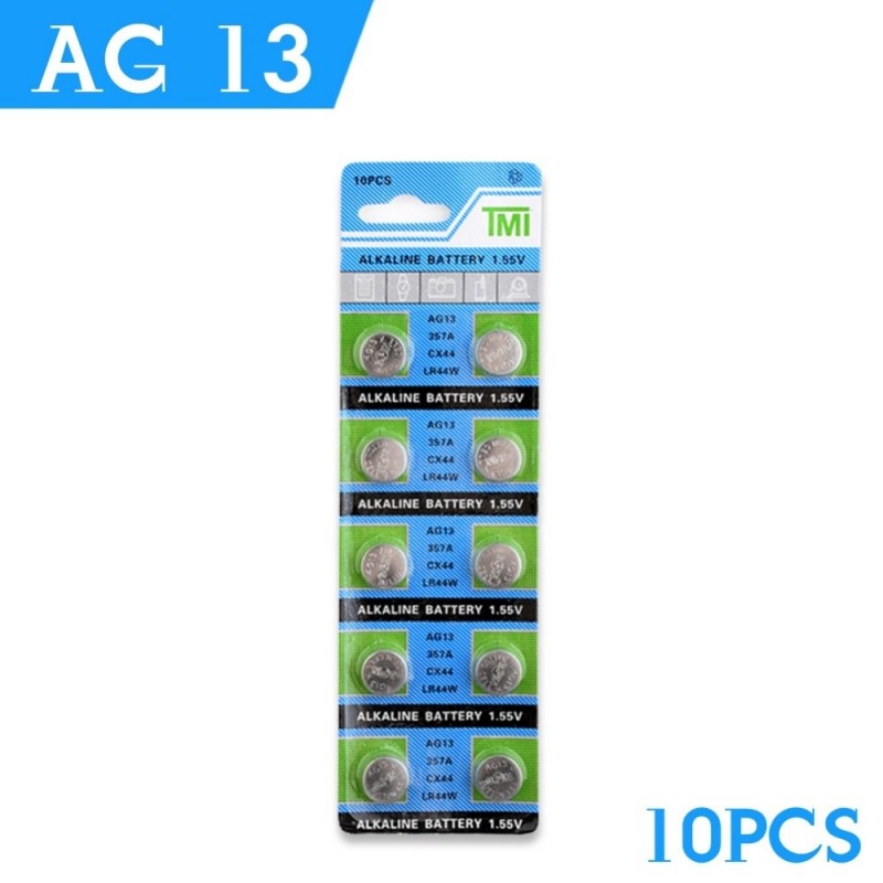AG13 - 1,55 V - pilha alcalina - 10 peças