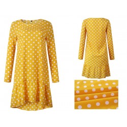 Autumn polka dot dress - with long sleeves