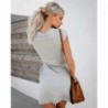 Fashionable mini pregnancy dress - tie-in waist - short sleeve - cotton