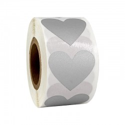 Heart shaped labels - scratch stickers - 2.5cm - 300 pieces
