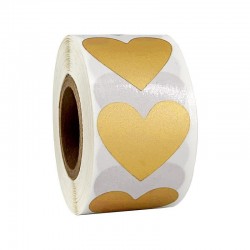 Heart shaped labels - scratch stickers - 2.5cm - 300 pieces