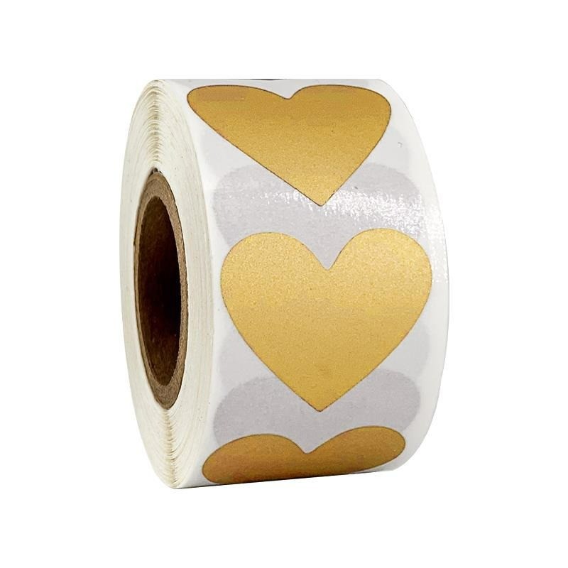 Heart shaped labels - scratch stickers - 2.5cm - 300 pieces
