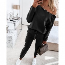 Elegant / sport tracksuit - set with sweater and pants - with heart / beads decoration