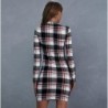 Fashionable plaid mini dress - long sleeve
