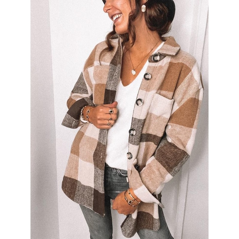Vintage plaid shirt - with buttons - long sleeveBlouses & shirts