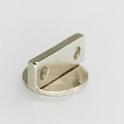 N35 - neodymium magnet - rectangular - with double 4mm holes - 30 * 10 * 3mmN35
