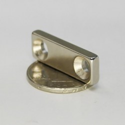 N35 - neodymium magnet - rectangular - with double 4mm holes - 30 * 10 * 3mmN35