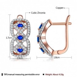 Infinity style earrings - with blue cubic zircon