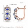 Infinity style earrings - with blue cubic zircon
