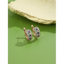 Infinity style earrings - with blue cubic zircon