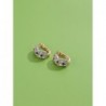 Infinity style earrings - with blue cubic zircon