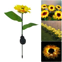 Sunflower shaped garden light - solar powered - LED - waterproof