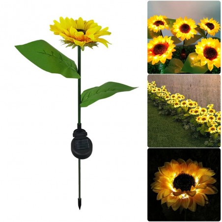 Sunflower shaped garden light - solar powered - LED - waterproof