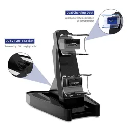PS5 controller charger - charging dock - dual handle - wireless - USB - LEDAccessories