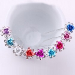 Luxurious hair pins with crystal flowers - 200 pieces