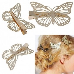 Hair clip with golden butterfly