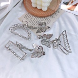 Vintage butterfly shaped hair clip - with chain