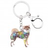 Shiba inu - enamel dog - metal keychain