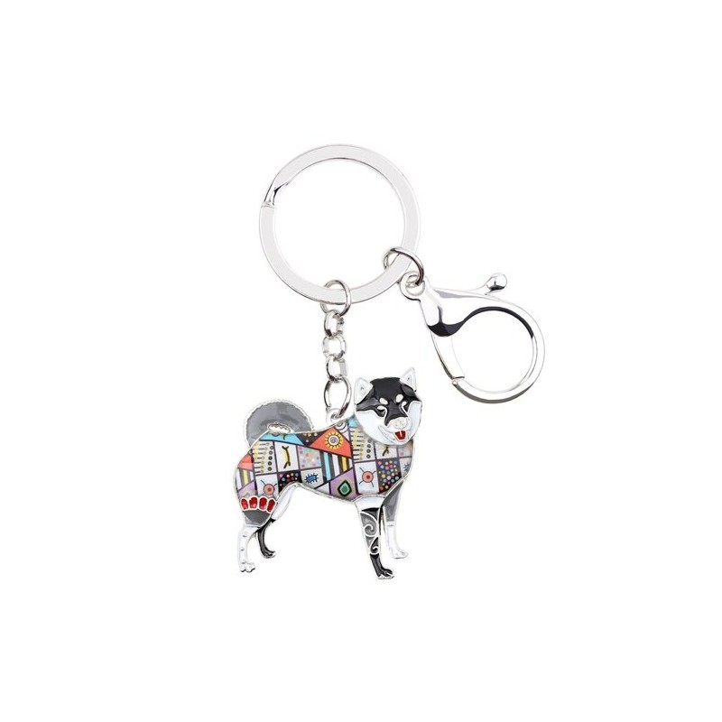 Shiba inu - enamel dog - metal keychainKeyrings