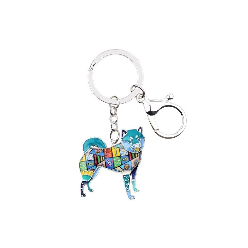 Shiba inu - enamel dog - metal keychainKeyrings