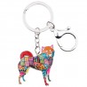 Shiba inu - enamel dog - metal keychain