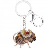Enamel frilled lizard - metal keychainKeyrings