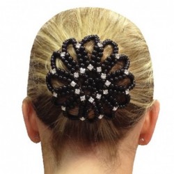 Hair bun cover - handmade - crochet design - with pearls