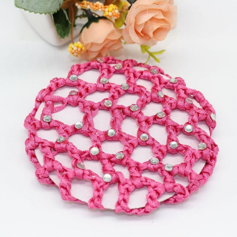 Hair bun cover - handmade - crochet design - with pearls