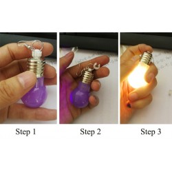 Bulb shaped earrings - with LED light