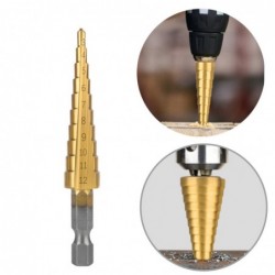 HSS drill bits - straight groove - titanium coated - for wood / metal cutting - 3 pieces