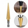 HSS drill bits - straight groove - titanium coated - for wood / metal cutting - 3 pieces