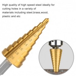 HSS drill bits - straight groove - titanium coated - for wood / metal cutting - 3 pieces