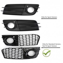 Grille intake cover - with fog light hole - honeycomb mesh - for Audi A4 B8 RS4