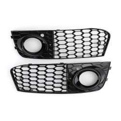 Grille intake cover - with fog light hole - honeycomb mesh - for Audi A4 B8 RS4