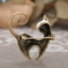 Enamel black and white cat - retro brooch