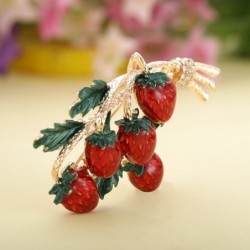 Elegant brooch with a sprig of strawberriesBrooches