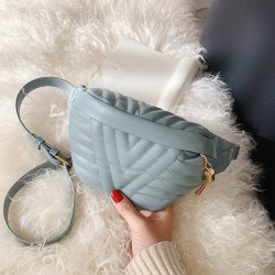 Fashionable small leather bag - with adjustable strap - waist / shoulder