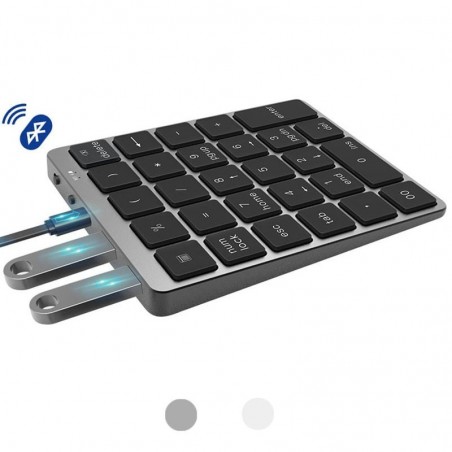 Portable numeric keyboard - Bluetooth - with USB HUB splitter