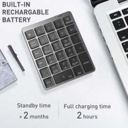 Portable numeric keyboard - Bluetooth - with USB HUB splitter
