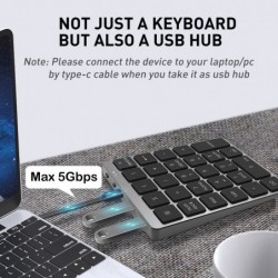 Portable numeric keyboard - Bluetooth - with USB HUB splitter