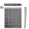 Portable numeric keyboard - Bluetooth - with USB HUB splitter