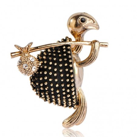 Walking crystal tortoise - vintage brooch