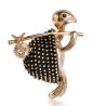 Walking crystal tortoise - vintage brooch